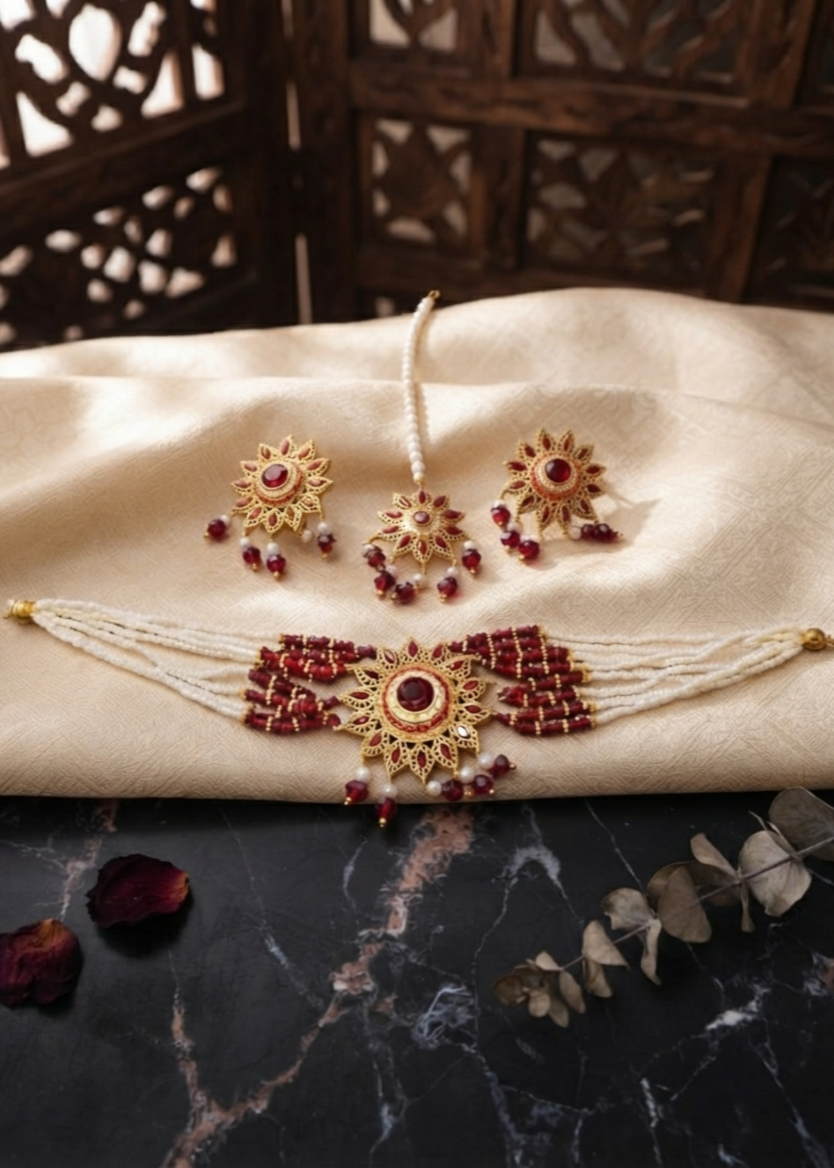 Rahah | Maroon Choker Set - image 1